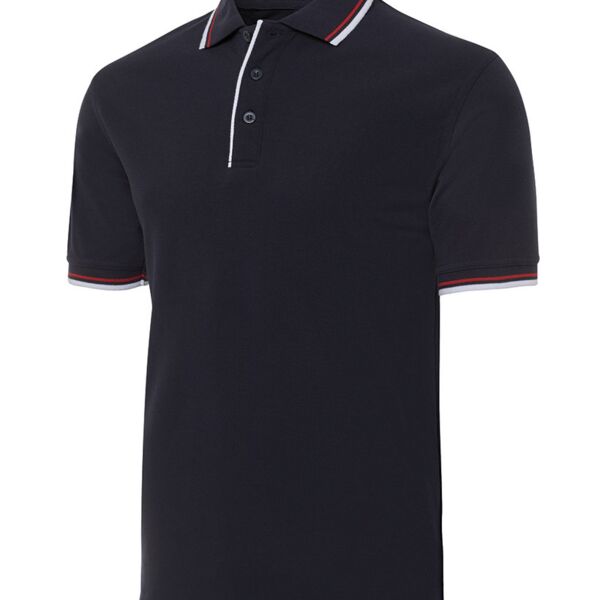 JB's  DOUBLE CONTRAST POLO   NAVY/RD/WHITE-S Thumbnail