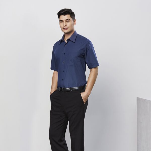 Mens Micro Check Short Sleeve Shirt Thumbnail
