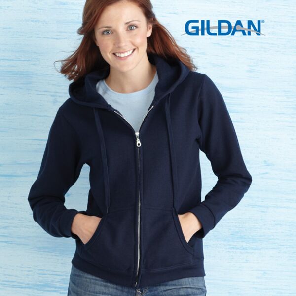 Heavy Blend Missy Fit Full Zip Hooded Sweatshirt Thumbnail